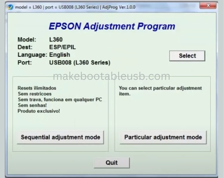 Cara Reset Epson l360 