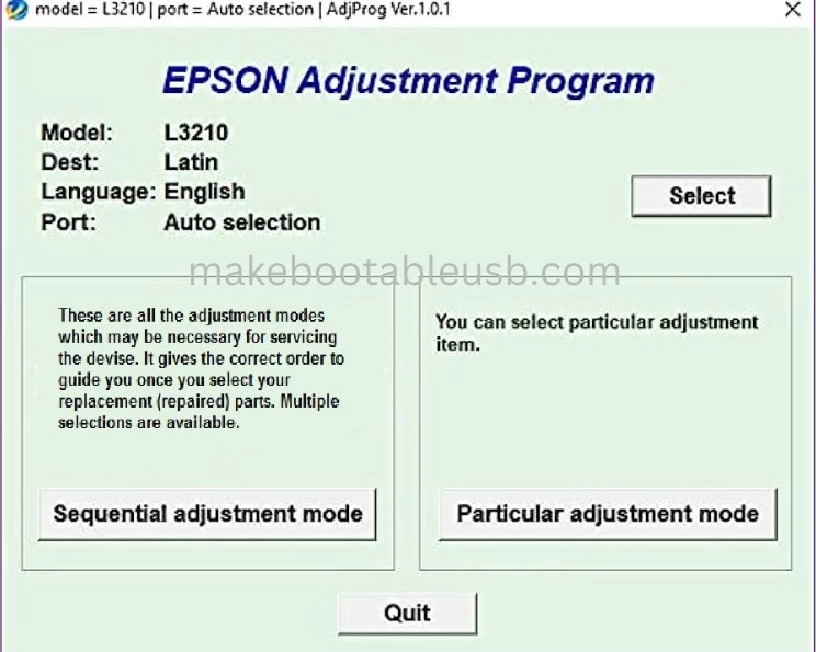 Epson l3210 Resetter