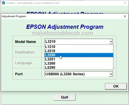 Epson L3250 Resetter