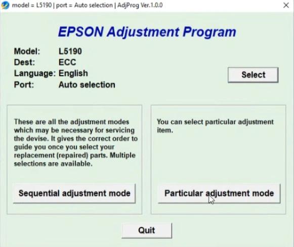 How to Reset Epson L5190