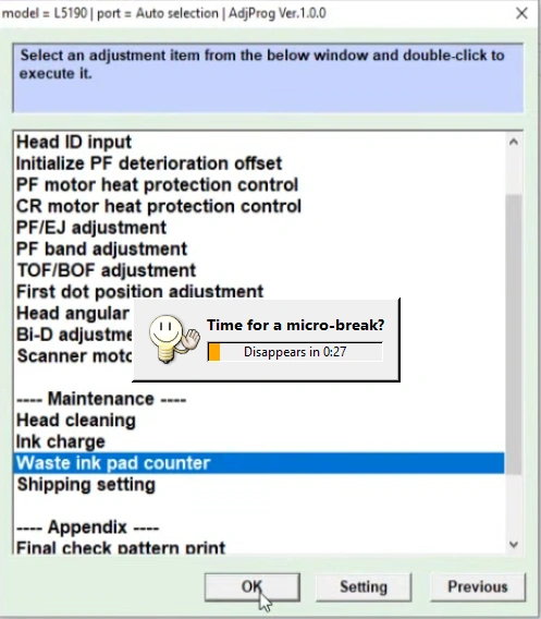 How to Reset Epson L5190