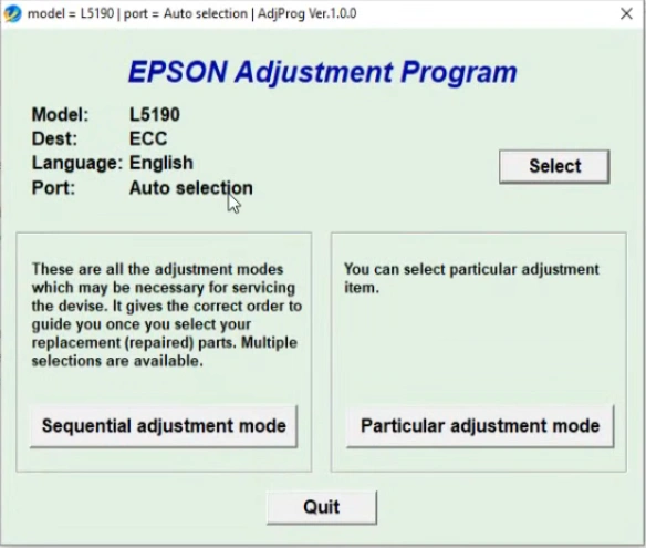 How to Reset Epson L5190