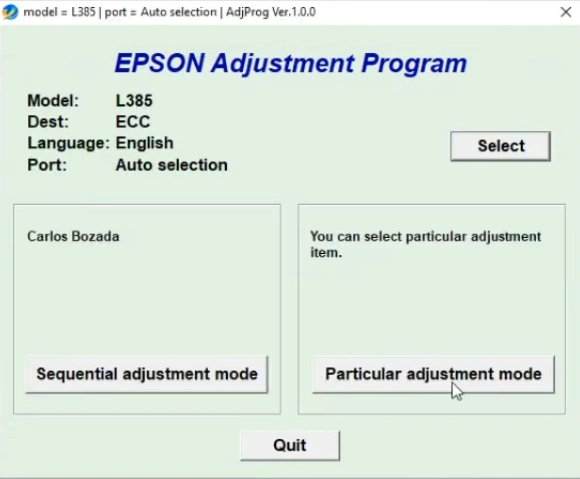 Epson L385 Resetter