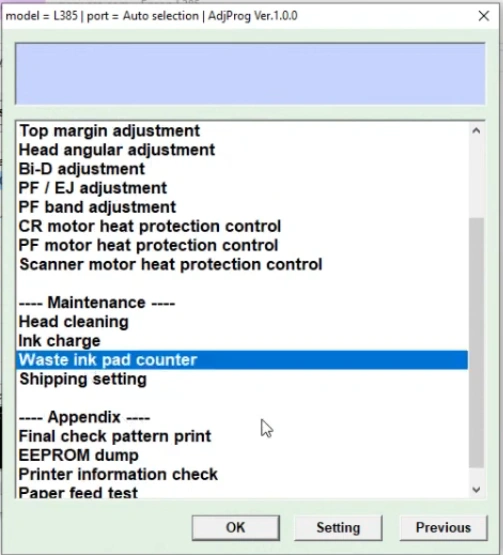 Epson L385 Resetter