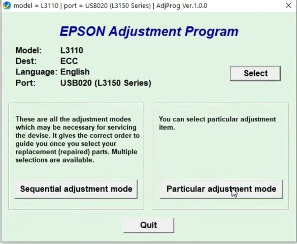 Epson L3150 Red light blinking