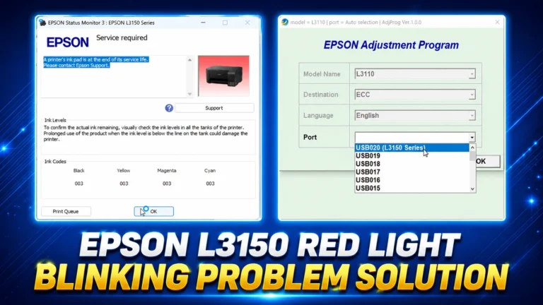 Epson L3150 Red light blinking