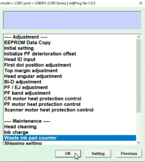 Epson L380 Resetter cracked