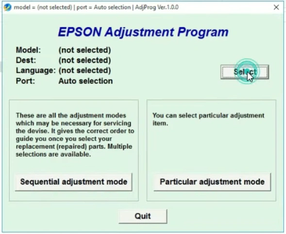 Epson L380 Resetter cracked