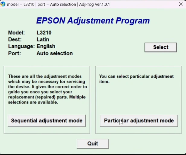Epson l3210 Resetter
